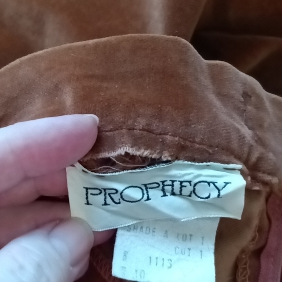Suit by Prophecy EUC caramel brown velveteen VTG from 1970s skirt and blazer - Picture 12 of 16